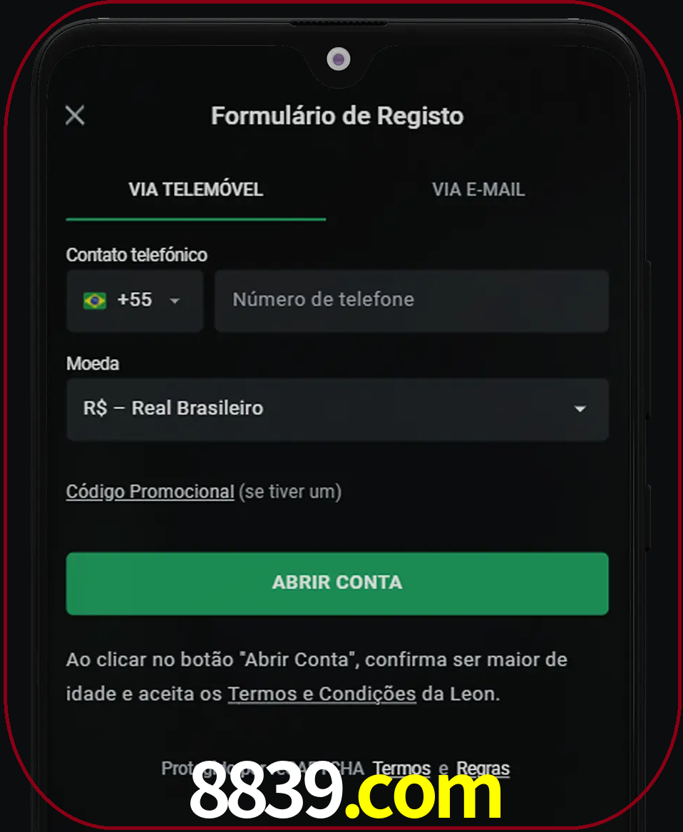 Abra o aplicativo e inicie o processo de registro.